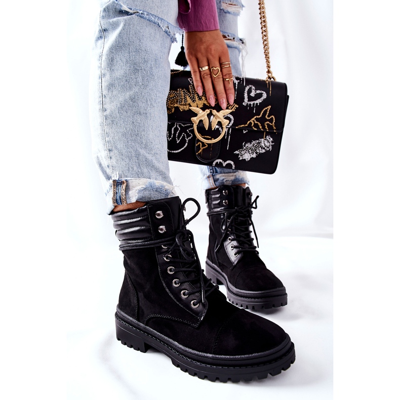 PG1 Botas femininas camurça preta Deliopis preto 2