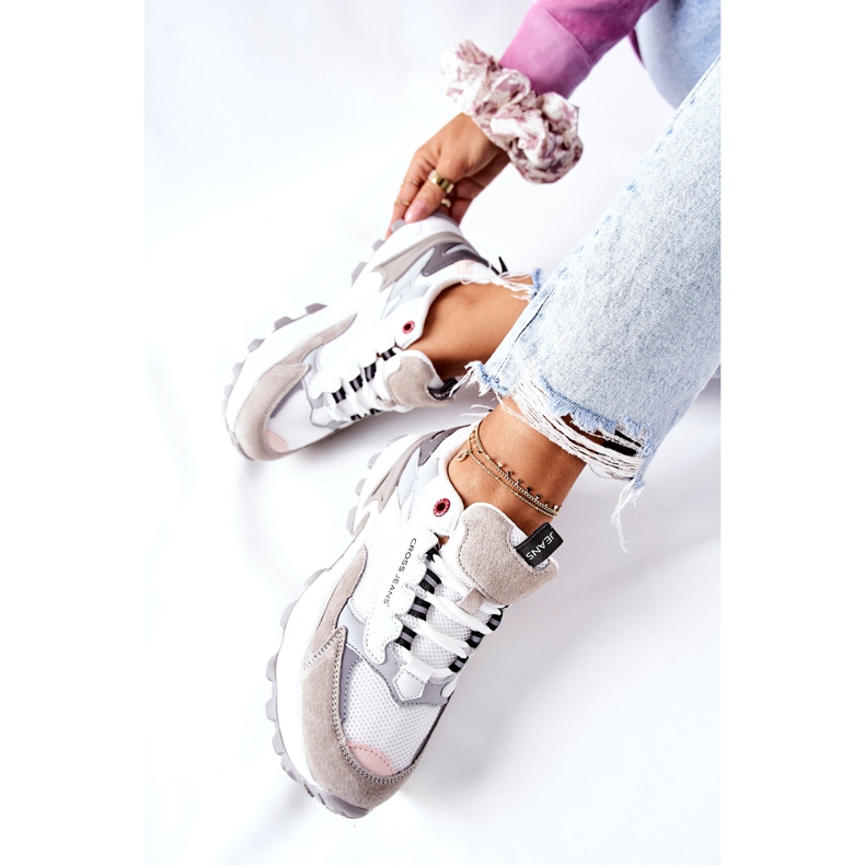 Calçados Esportivos Femininos Cross Jeans Branco e Cinza II2R4020C 2