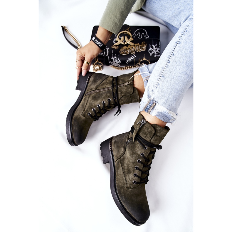 PE1 Botas de trabalho altas com zíper verde Maisa 1