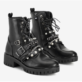 Botas de caminhada femininas pretas com correntes Faubert preto 1