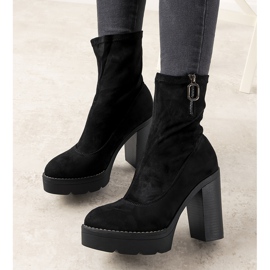 Botas femininas pretas de camurça Laurene preto 1