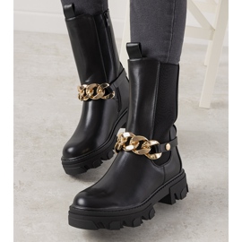 Botas pretas com uma corrente de ouro de Luce preto 1