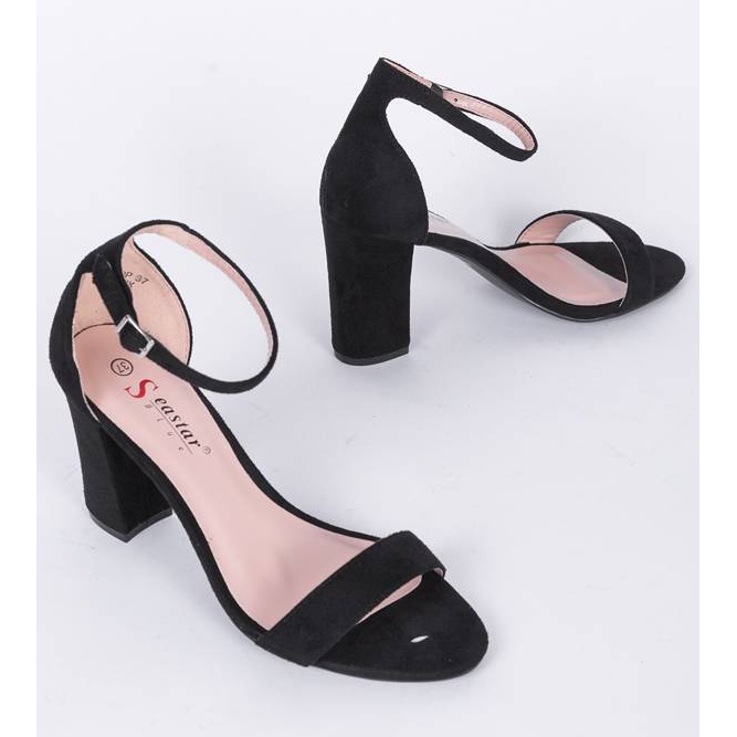 Sandálias pretas no poste Bethany preto 1