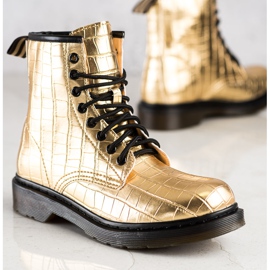 Sweet Shoes Botinhas douradas com couro ecológico dourado 1