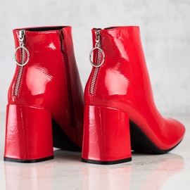 Lucky Shoes Botas laqueadas no poste vermelho 1