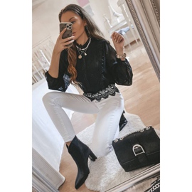 Botas de cano pretas clássicas no poste Melanie preto 2