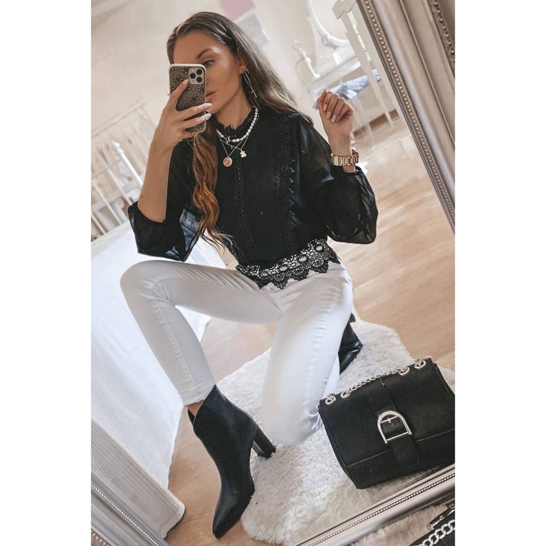 Botas de cano pretas clássicas no poste Melanie preto 2