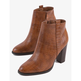 Botas de camelo no poste de crocodilo com padrão Remini marrom 2