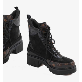 Bolsas pretas com inserções marrons castanho preto 1