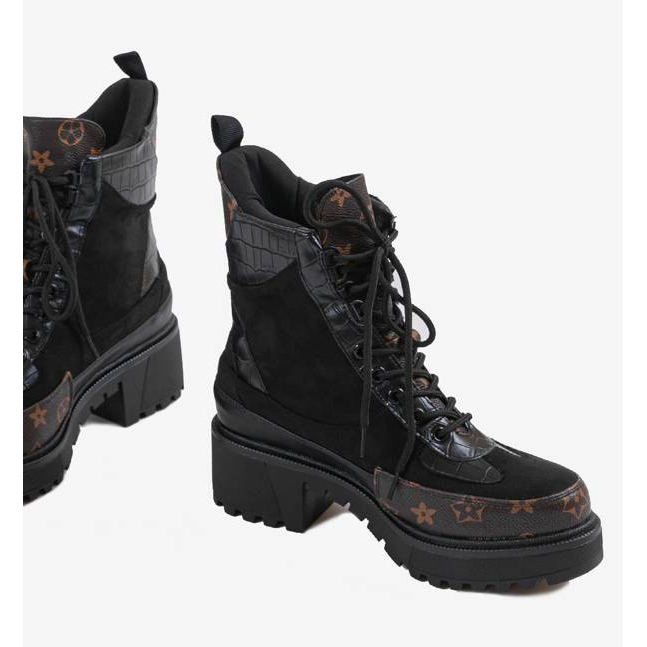 Bolsas pretas com inserções marrons castanho preto 1