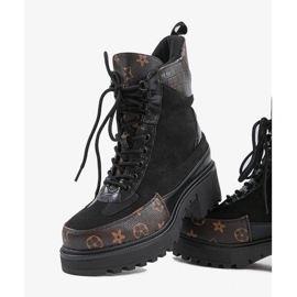 Bolsas pretas com inserções marrons castanho preto 2