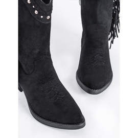 Botas de cowboy pretas com jatos Clover preto 1 Botas de cowboy pretas com jatos Clover preto 1