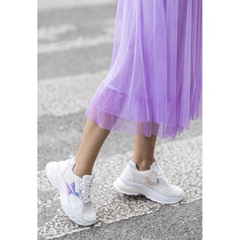 Tênis branco para meninas modernas cinza 1