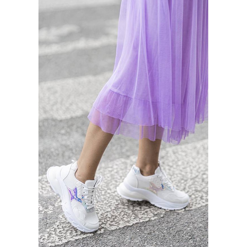 Tênis branco para meninas modernas cinza 1