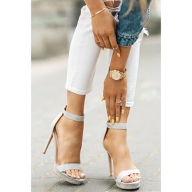 Sandálias cinzentas de salto alto Be My Baby rosa 1