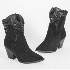 Botas de cowboy pretas com cano Hallie mais alto preto 1 Botas de cowboy pretas com cano Hallie mais alto preto 1