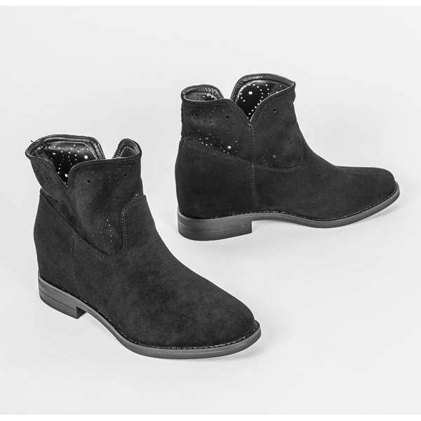 Botas pretas em uma cunha interna Mily preto 1