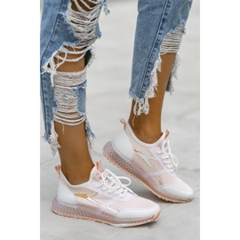 Sapatilhas brancas com enfeites Lil branco rosa 1