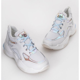 Tênis branco com sola grossa da Big Fun azul 1