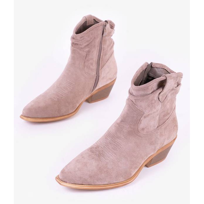 Botas de cowboy marrom-acinzentadas no posto Bowi Bowi castanho cinza 1