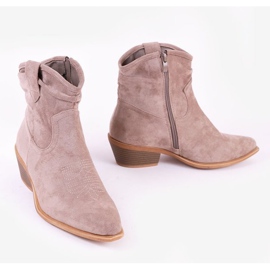 Botas de cowboy marrom-acinzentadas no posto Bowi Bowi cinza 2