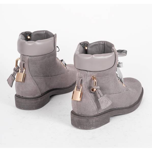 Botas de caminhada cinza de Jessie com cadeado 1