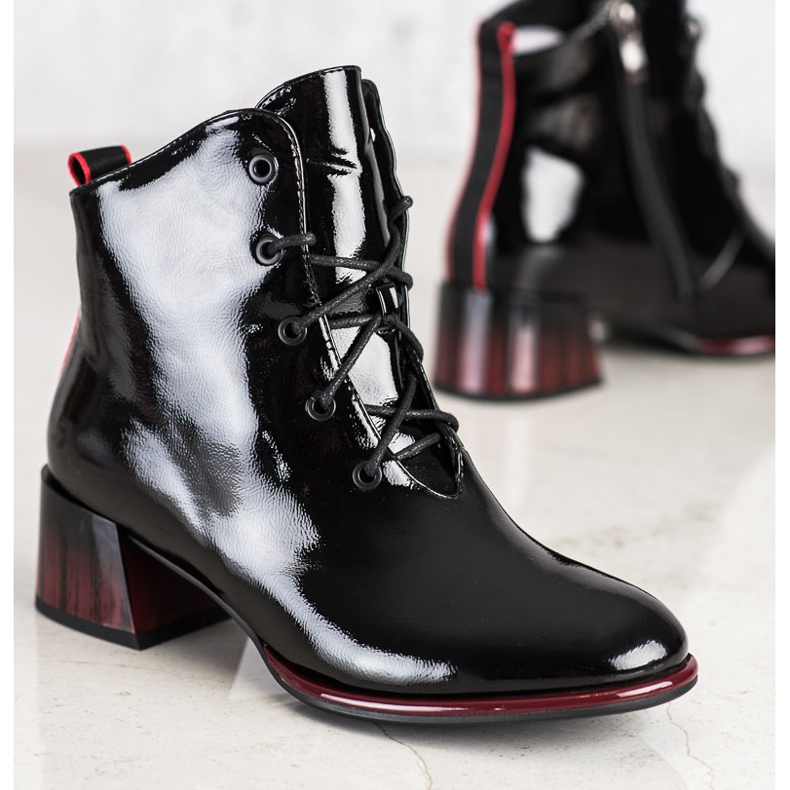 S. BARSKI Botas de amarrar em salto alto da S.BARSKI preto 1