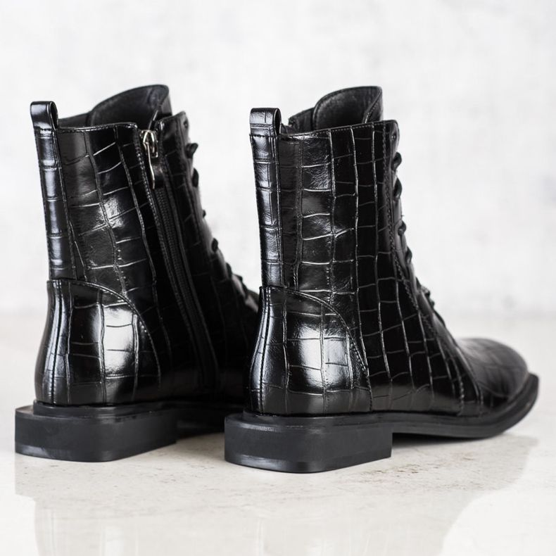 S. BARSKI Botas elegantes de couro ecológico da S.BARSKI preto 1