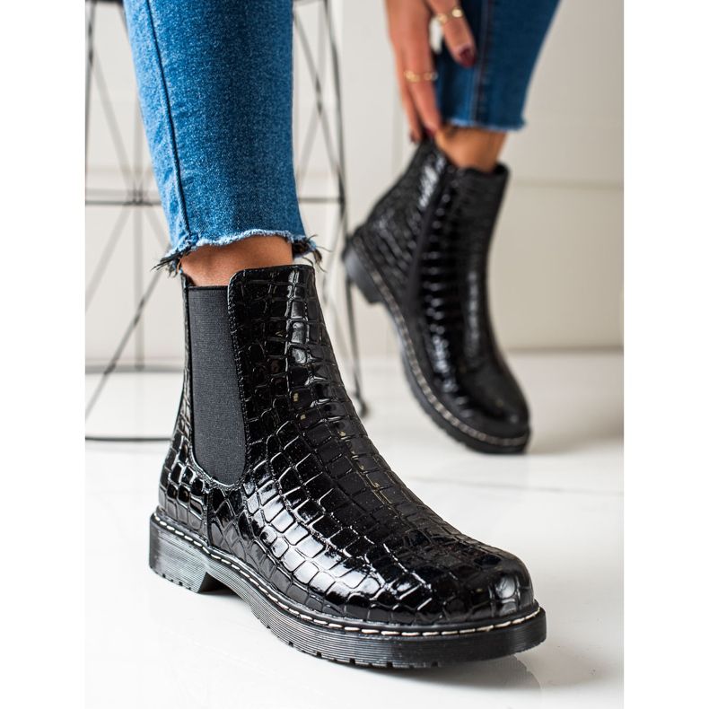 Filippo Botas pretas elegantes preto 2