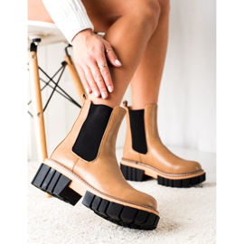Seastar Botas Chelsea na plataforma da moda marrom 1