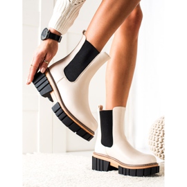 Seastar Botas Chelsea na plataforma da moda bege preto 2