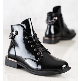 Botas elegantes envernizadas por Sergio Leone preto 1