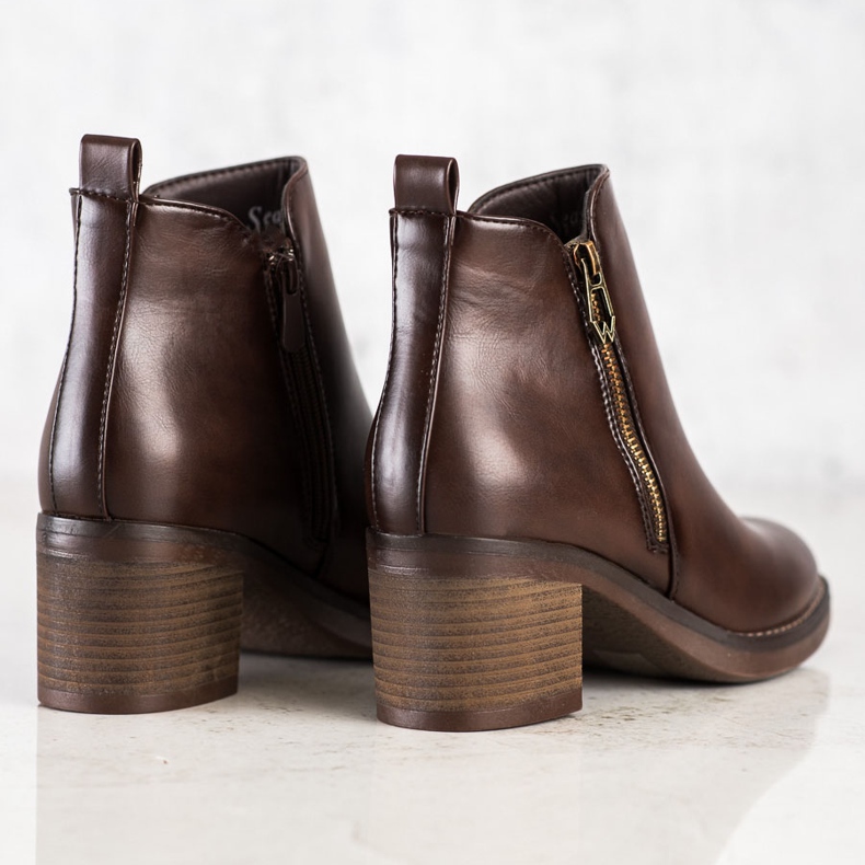 Seastar Botas clássicas marrons com zíper marrom 1