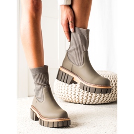 Seastar Botas Botas Jodhpur com meia bege verde 1 Seastar Botas Botas Jodhpur com meia bege verde 1