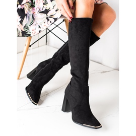 Seastar Botas de camurça com biqueira decorativa preto 1