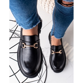 Diamantique Mocassins de couro ecológico preto 1