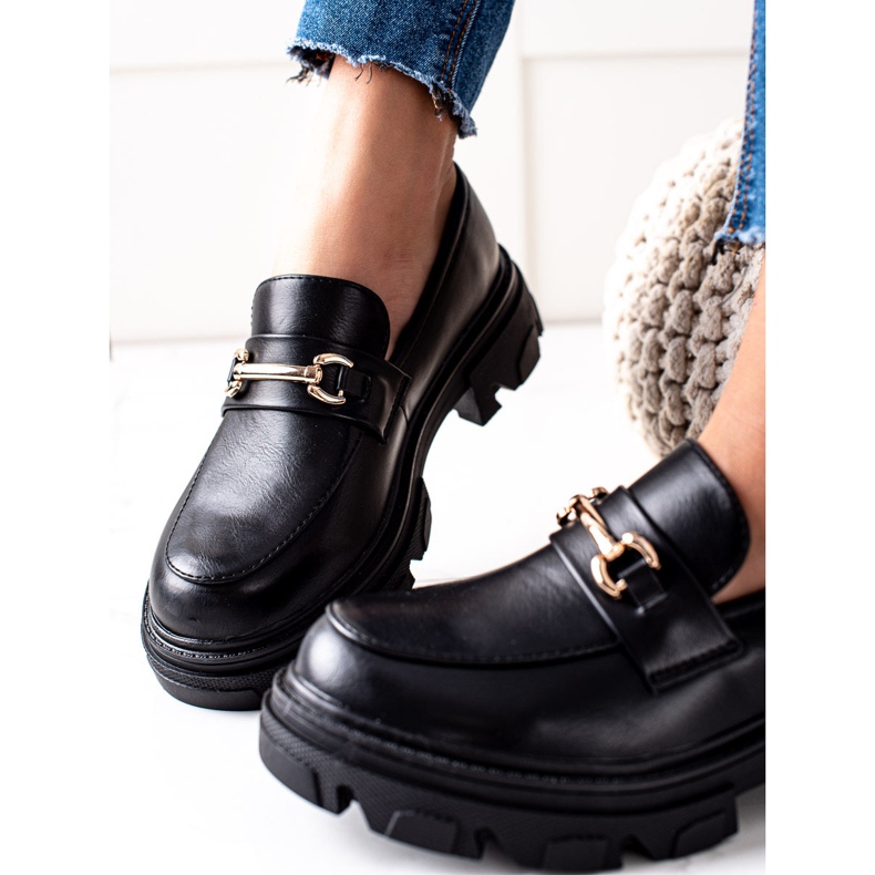 Diamantique Mocassins de couro ecológico preto 2