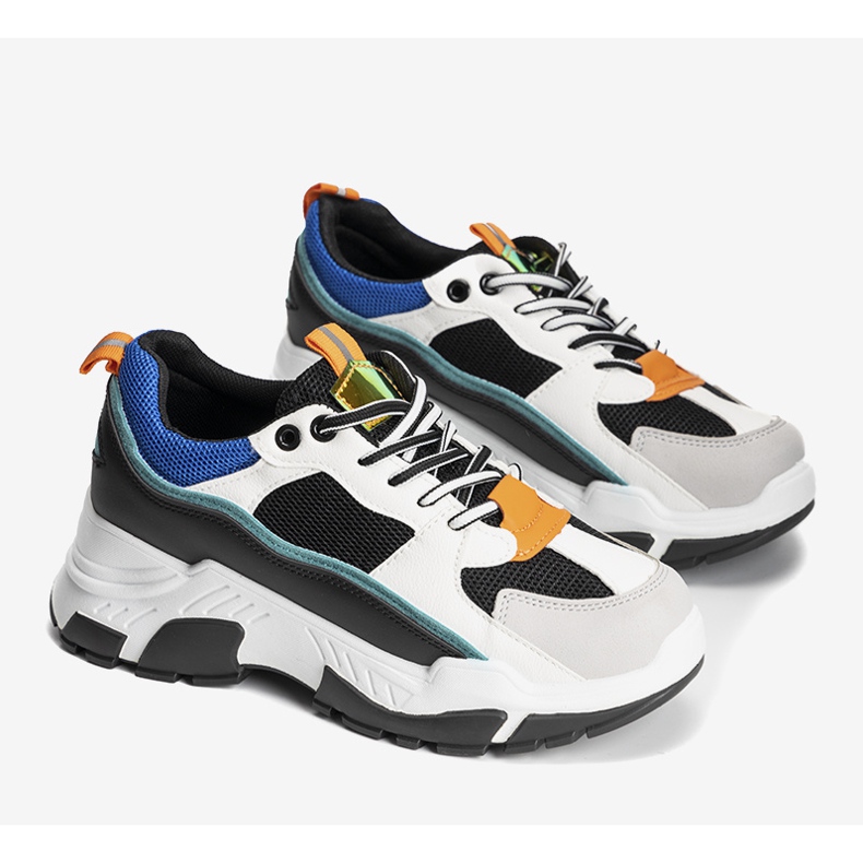 Tênis preto com sola alta Omerta branco multicolorido 1