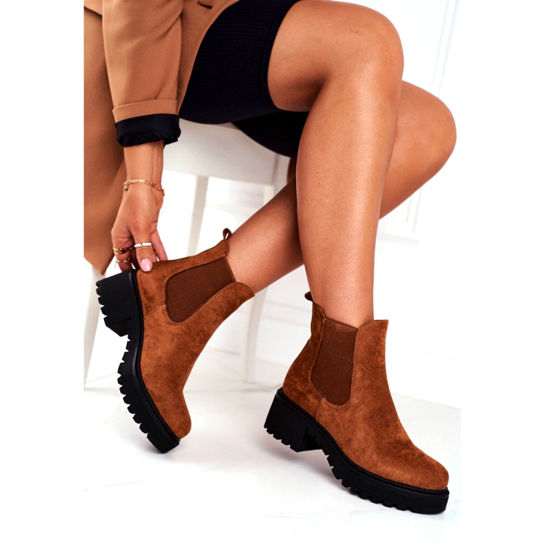 PS1 Camelo sidamo feminino com botas altas castanho 3