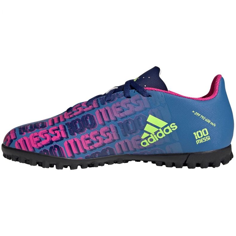 Chuteiras Adidas X Speedflow Messi.4 Tf Jr FY6911 multicolorido azul 2 Chuteiras Adidas X Speedflow Messi.4 Tf Jr FY6911 multicolorido azul 2