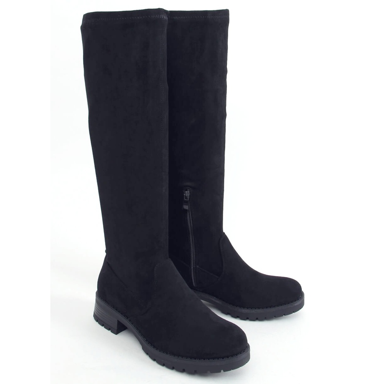 HQ232 botas pretas femininas preto 2