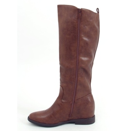 Botas de camelo marrom HQ243 em uma cunha oculta 1
