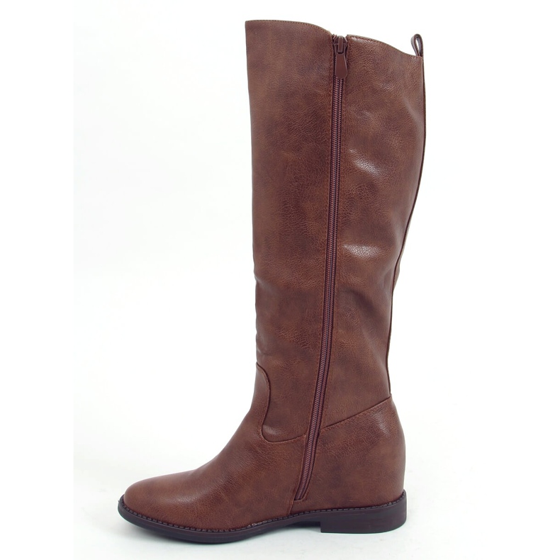 Botas de camelo marrom HQ243 em uma cunha oculta 1