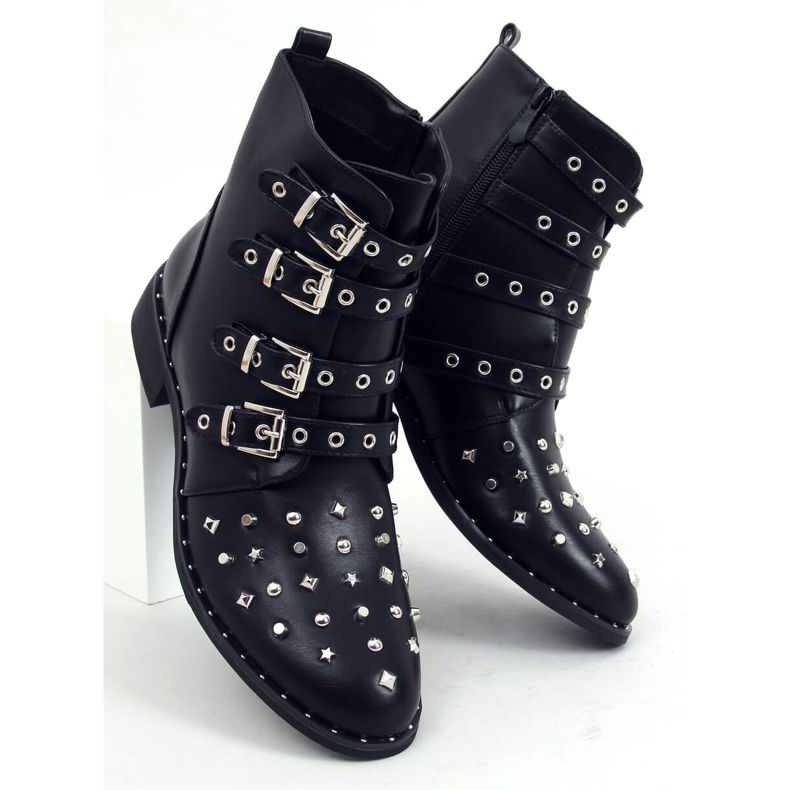 Botas pretas com tachas pretas M8AX1658-18 Preto 2