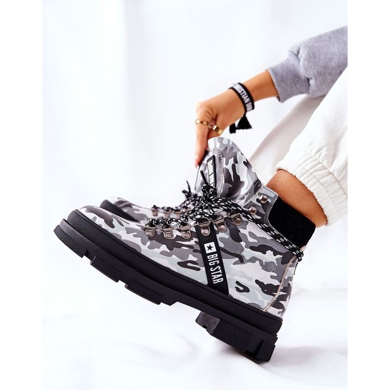 Botas Trappers de Couro Big Star II274368 Moro Preto branco 2