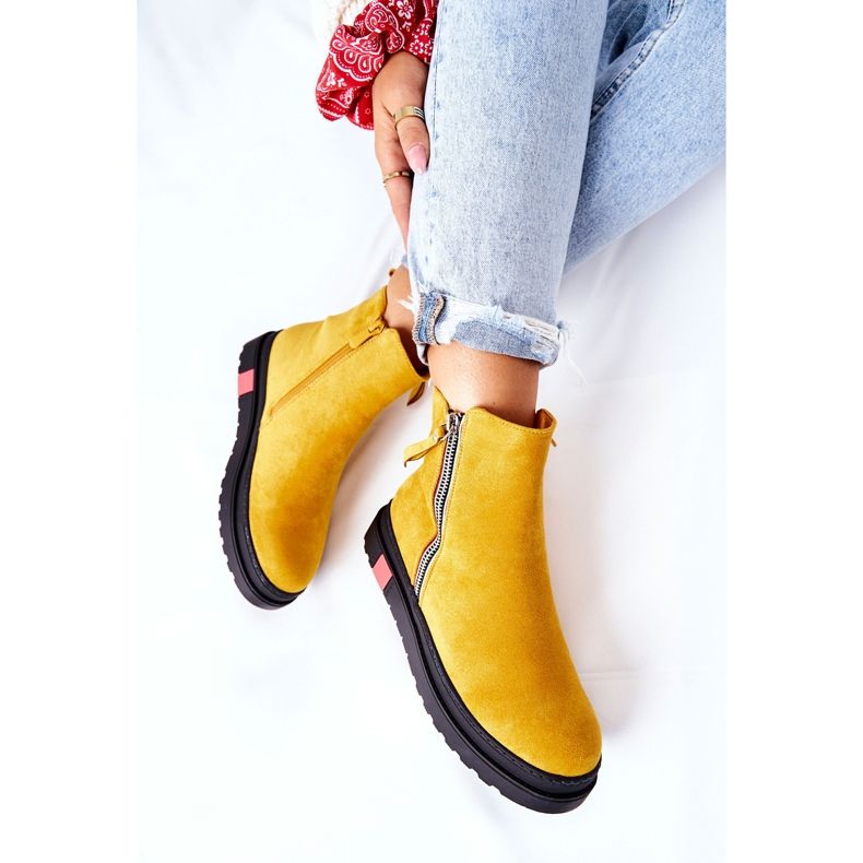 PS1 Botas de camurça Botas Jodhpur na plataforma amarela Nessa amarelo 1