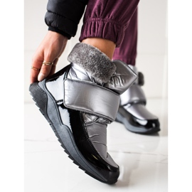 S. BARSKI Botas de neve com pele da S.BARSKI preto prata 1