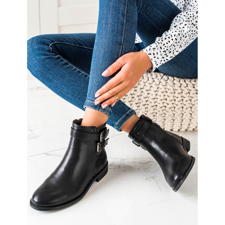 Goodin Botas Pretas Com Fivelas preto 1 Goodin Botas Pretas Com Fivelas preto 1