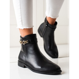 Goodin Botas com corrente de ouro preto 2 Goodin Botas com corrente de ouro preto 2