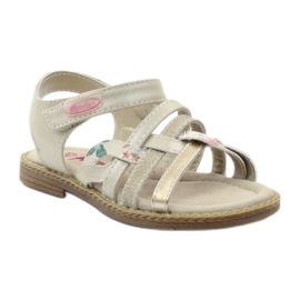 American Club American Sandals Girls for Velcro 15079 bege/ouro 1